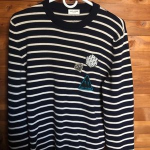 Saint Laurent blue and white stripped sweater